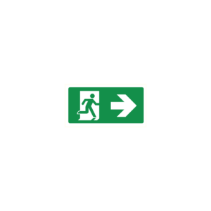 Pictogram bord Nooduitgang rechts 150 x 300 mm