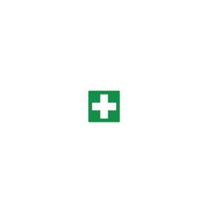 Pictogram sticker EHBO kruis groen/wit 150x150mm