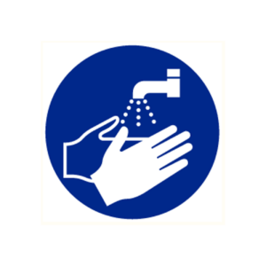 Pictogram sticker handen wassen verplicht 200mm